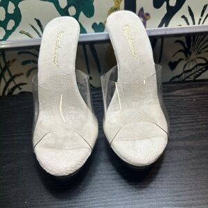 Fabulicious LIP101 Women's Clear  Heels